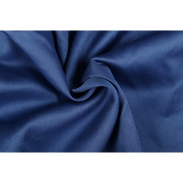 Lenzuolo blu scuro in cotone sateen elasticizzato 140x200 cm - Mijolnir-image-2