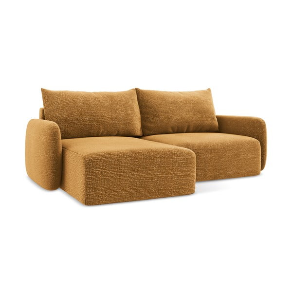 Divano angolare arancione allungabile/con contenitore (con penisola a sinistra) Kalena – Makamii-image-2