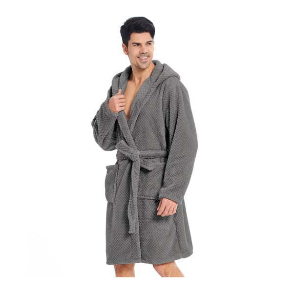 Accappatoio unisex grigio in microfibra, taglia M Sleepyhead - DecoKing-image-1