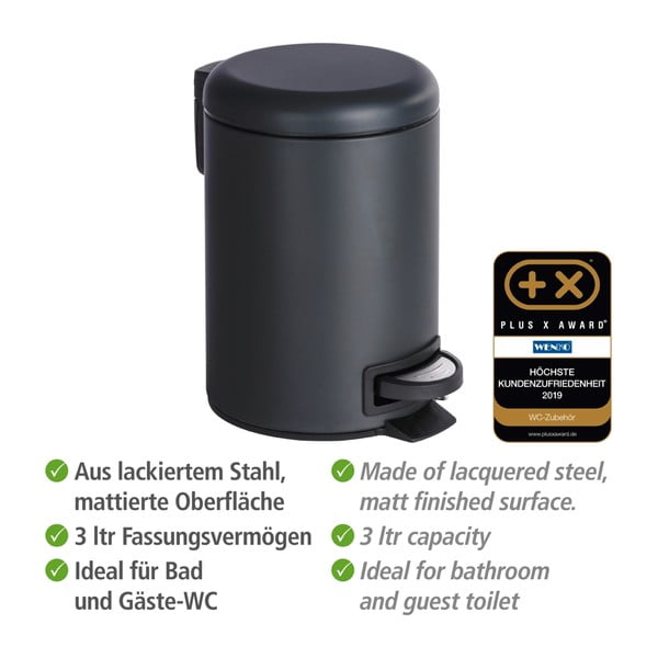 Pattumiera nera , 3 l Leman - Wenko-image-3
