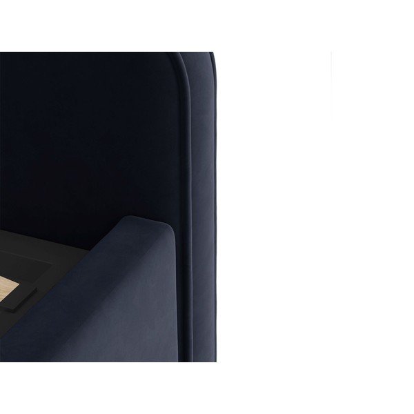 Letto matrimoniale imbottito blu scuro con rete inclusa 160x200 cm Eda – Micadoni -image-4