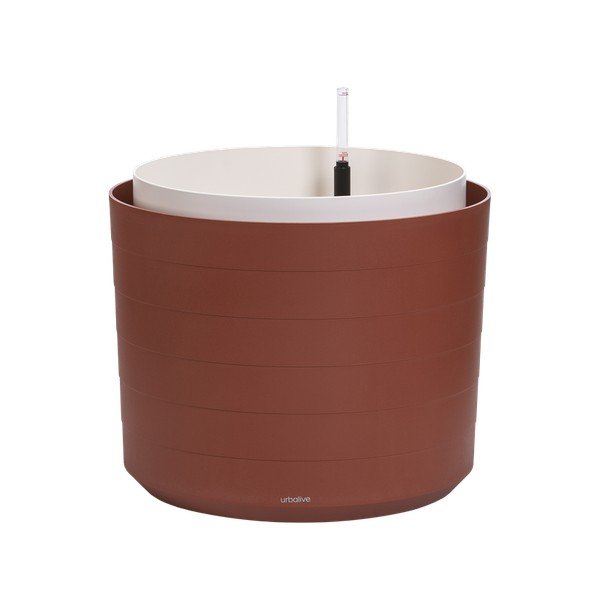 Vaso autoinnaffiante Berberis marrone-rosso, ø 55 cm - Plastia