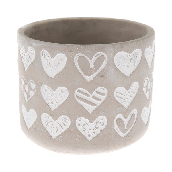 Vaso in cemento My Garden Hearts, altezza 12,5 cm - Dakls