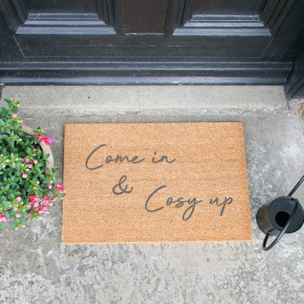Tappeto in cocco naturale grigio Come In & Cosy Up, 40 x 60 cm - Artsy Doormats-image-1