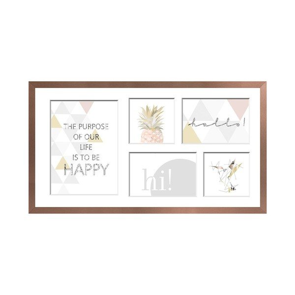 Cornice marrone per 5 foto Sanremo, 27 x 51 cm - Styler