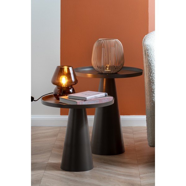 Tavolo portaoggetti Force in metallo nero, altezza 48,5 cm - Leitmotiv-image-1