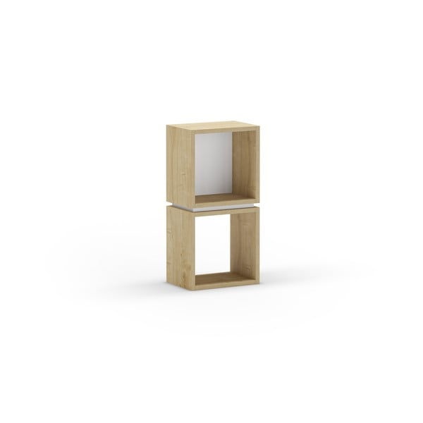 Libreria in rovere decorato in bianco e naturale 32x66 cm Lofty - Marckeric-image-1