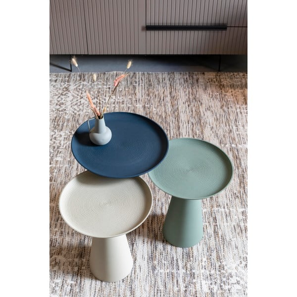 Tavolino in alluminio beige , ø 39,5 cm Ringar - White Label-image-1