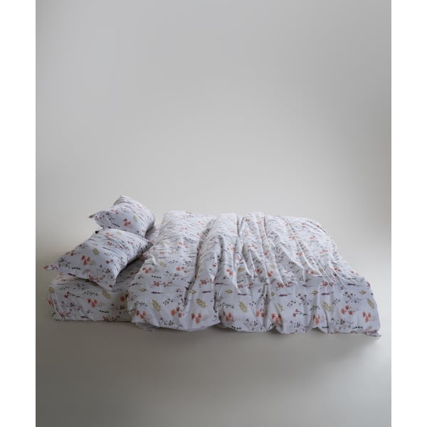 Set copripiumino e federa bianco in cotone renforcé per letto singolo 140x200 cm Floral Dance Autumn – Mila Home Luxury-image-3