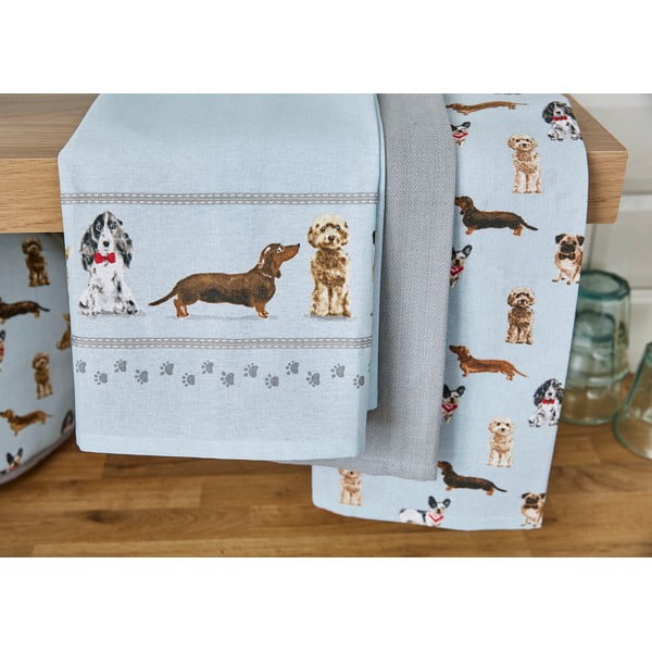Set di strofinacci in cotone 3 pz 45x65 cm Curious Dogs – Cooksmart ®-image-1