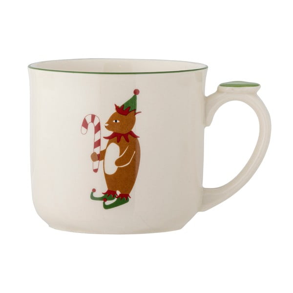 Tazza color crema in gres a tema natalizio con filtro 300 ml Valentin – Bloomingville-image-3