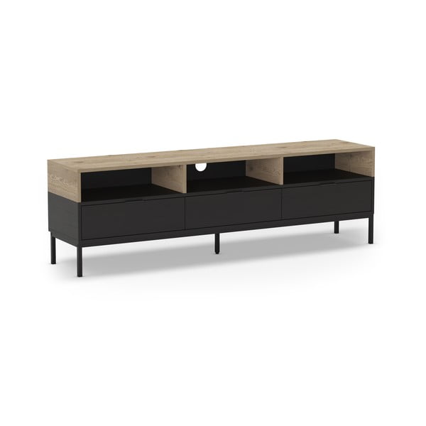 Tavolo TV in rovere nero e naturale 180x55 cm Marion - Marckeric-image-2