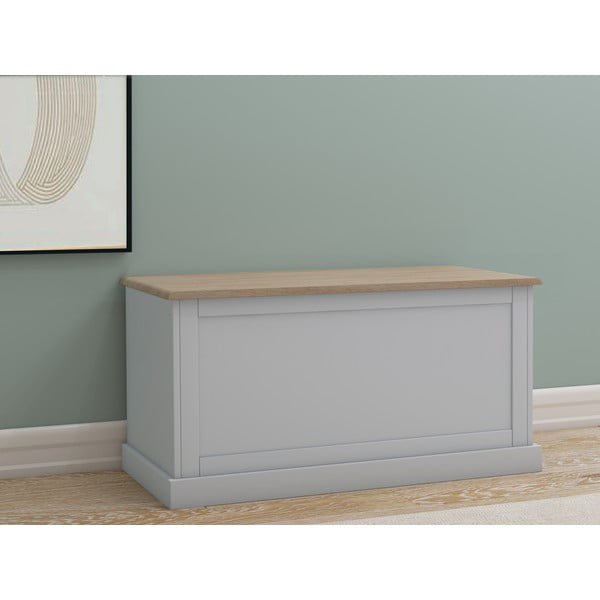 Cassapanca grigia 90x45 cm Binz - Støraa-image-1