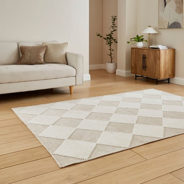 Tappeto bianco e beige lavabile 160x230 cm Lyna Beige&White – Think Rugs-image-2