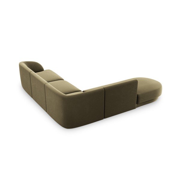 Divano angolare in velluto verde (angolo sinistro) Miley - Micadoni Home-image-4