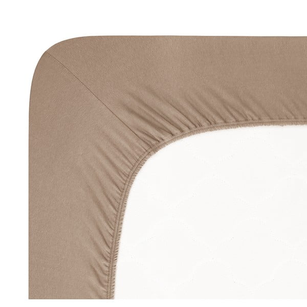 Lenzuolo elasticizzato in jersey marrone 180x200 cm Boxspring - Andrea Simone-image-1