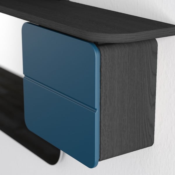 Set da ingresso con decoro in rovere in colore nero-petrolio One More Look - UMAGE-image-3