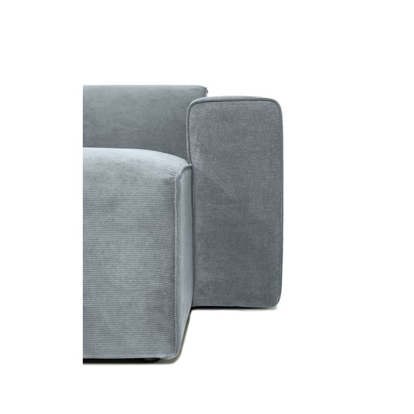 Divano componibile grigio (con penisola a destra) con rivestimento in velluto a coste Sting – Scandic-image-3