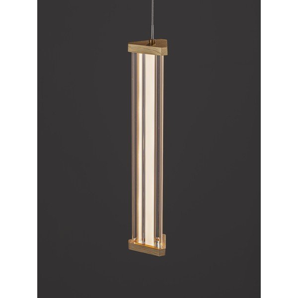 Lampadario LED oro opaco in metallo con paralume in vetro acrilico con intensità regolabile ø 6 cm Pheme – Nova Luce-image-3