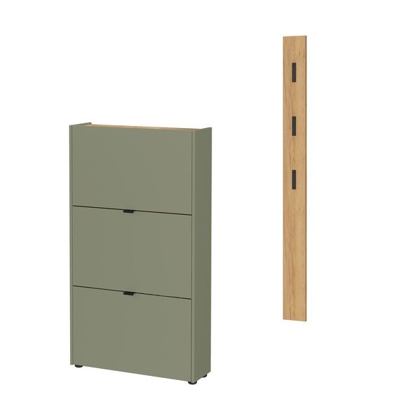 Set di mobili da ingresso di colore naturale/grigio tortora 101x200x22 cm Ameca – Germania