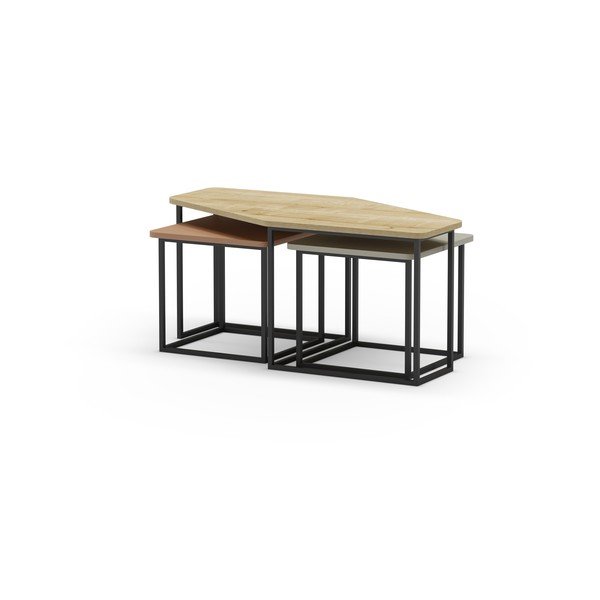 Set di 3 tavolini 60x111,5 cm Zoya - Marckeric-image-4