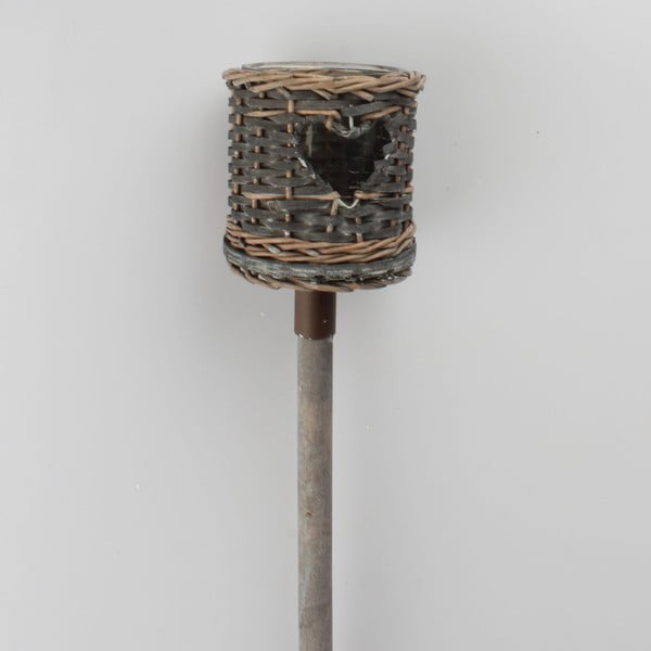 Hnědý proutěný květináč na tyči Dakls Heart