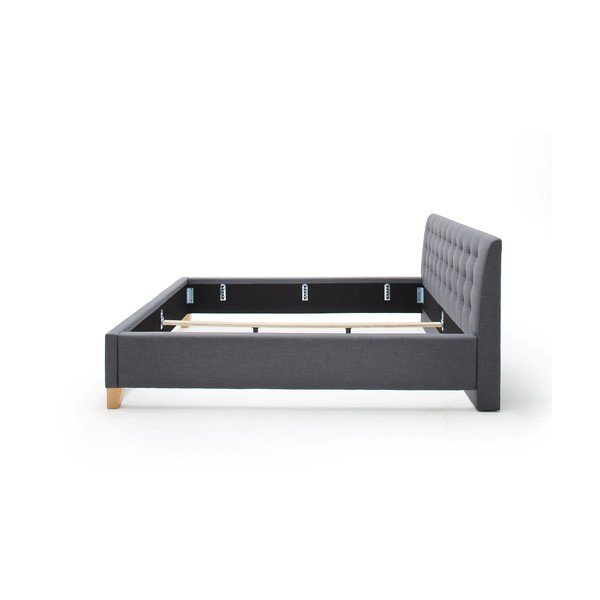 Letto matrimoniale imbottito grigio rete non inclusa 140x200 cm Lucca – Meise Möbel-image-3