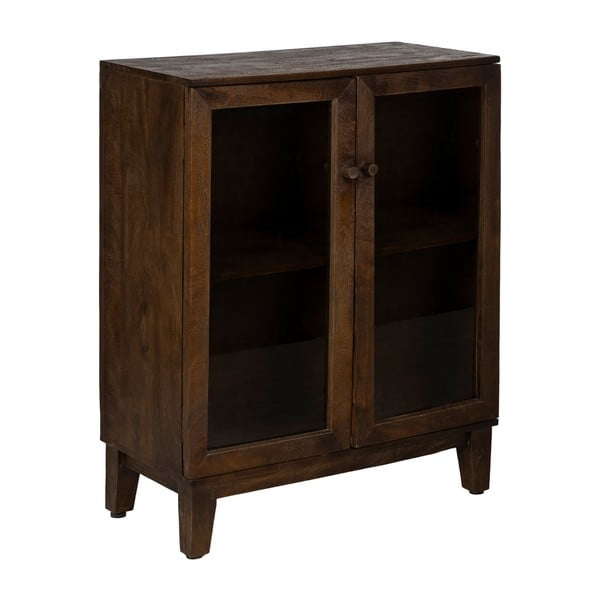 Vetrina marrone in mango massiccio 80x100x40 cm Ravi – Ixia