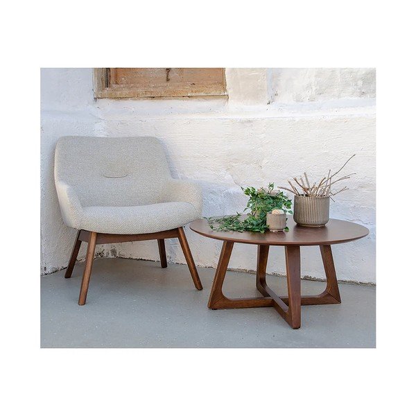 Poltrona in legno di noce marrone sabbia Londra - House Nordic-image-1