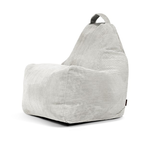 Puof a sacco color crema con rivestimento in velluto a coste Play Amuse – SLOWDOWN