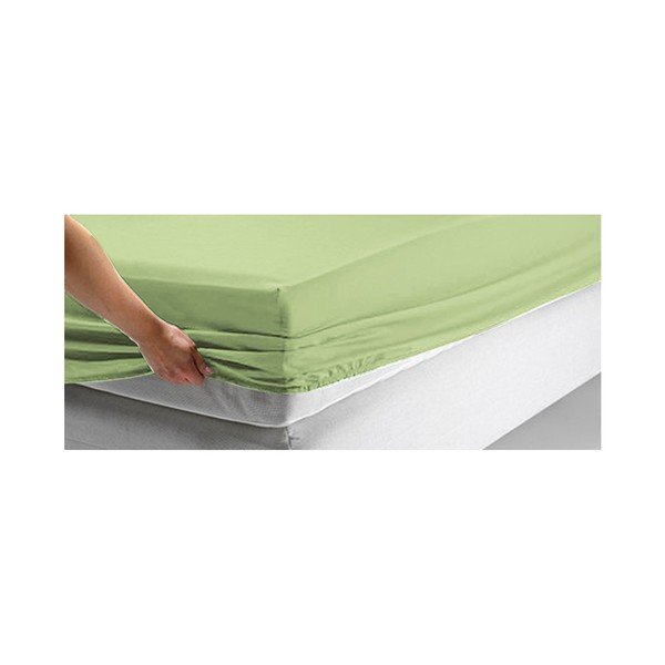 Lenzuolo di cotone verde Home de bleu Lenzuolo, 90 x 200 cm - Mijolnir-image-1