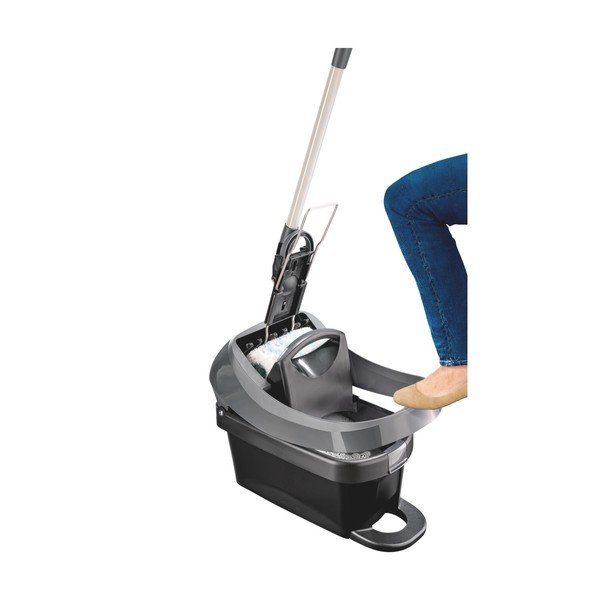 Mop con secchio con panno a rotante Profi XL Mobile Black – LEIFHEIT-image-1