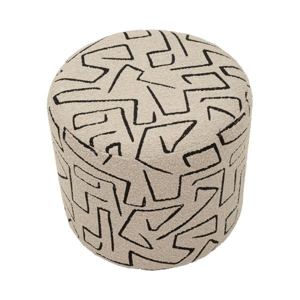 Poggiapiedi beige con rivestimento in bouclé Nairobi – Mauro Ferretti-image-3