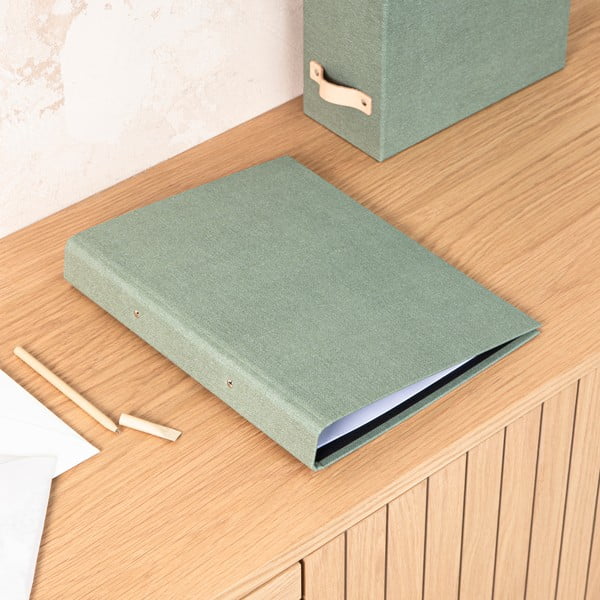 Organizer verde in cartone Ringo Canvas Paper Laminate – Bigso-image-1