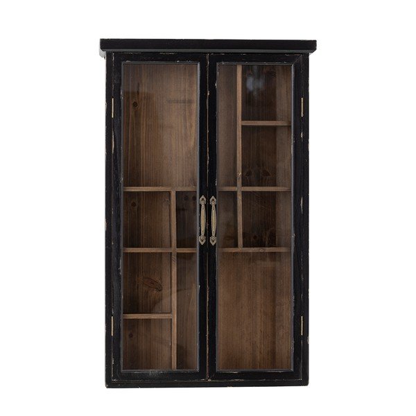 Vetrina nera in abete massiccio da appendere 50x80x14 cm Hazem – Bloomingville