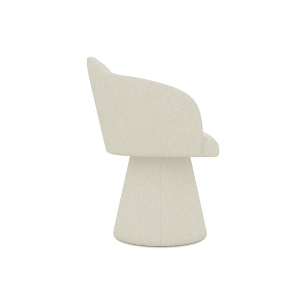 Sedia da pranzo color crema in imbottito Kanoa – Makamii-image-2