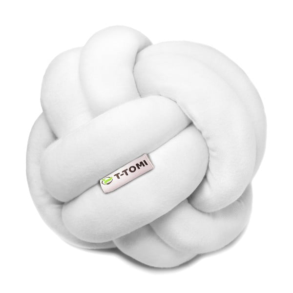 Pallone di cotone bianco lavorato a maglia, ø 20 cm - T-TOMI