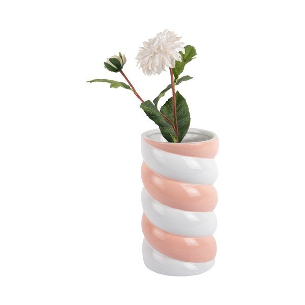 Vaso bianco/rosa in ceramica (altezza totale 23 cm) Marshmallow – PT LIVING-image-2