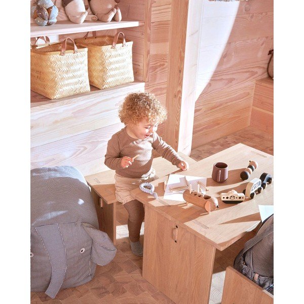 Panca per bambini di colore naturale in legno massiccio Arca – OYOY Mini-image-2