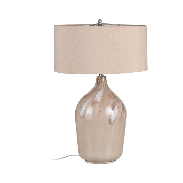 Lampada da tavolo beige con paralume in tessuto (altezza 66 cm) - Ixia