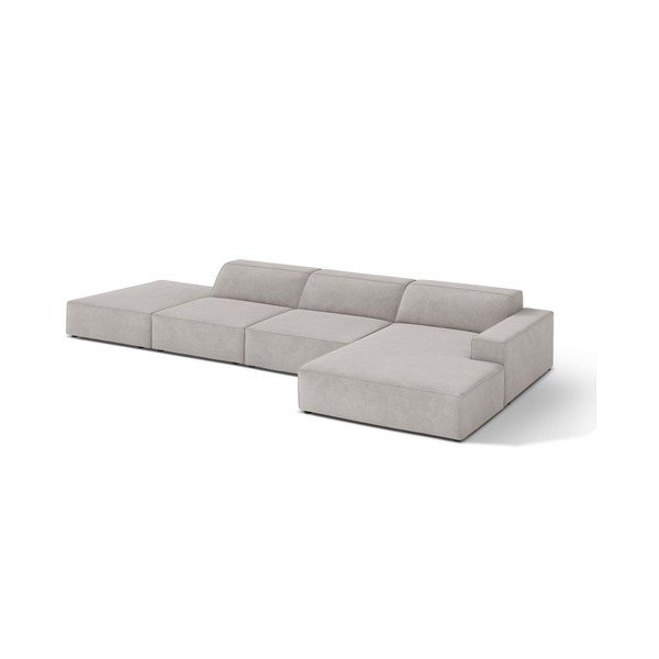 Divano angolare componibile grigio chiaro (con penisola a destra/con chaise lounge) Jodie – Micadoni 