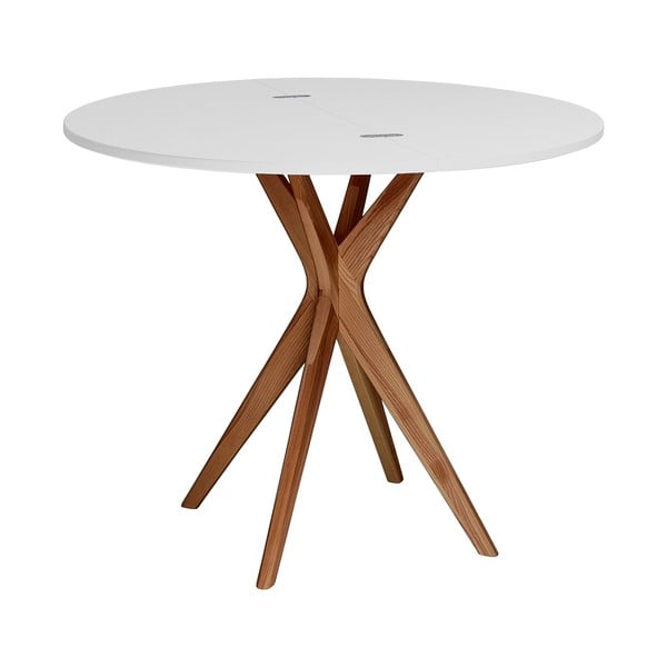 Tavolo da pranzo rotondo allungabile 45x90 cm Jubi – Ragaba-image-2