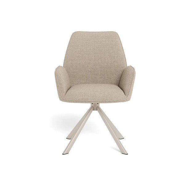 Set di sedie da pranzo beige imbottito con braccioli/girevole 2 pz Glenda – Actona-image-2