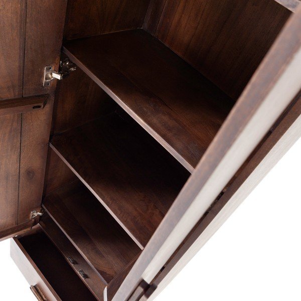 Armadietto colore naturale scuro in mango massiccio 60x200x35 cm Liya – WOOOD-image-4