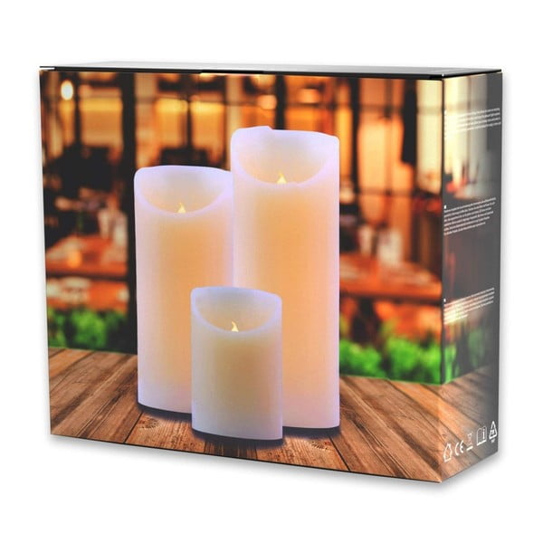 Set di 3 candele LED, altezza 10; 15 e 20 cm Wax - DecoKing-image-2