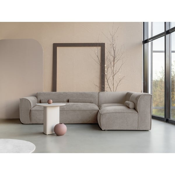 Divano angolare componibile beige (con penisola a destra) Flex Felix – Miuform-image-1