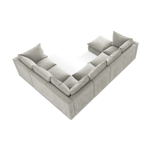 Divano angolare grigio chiaro (con penisola a destra/a U) Manao – Makamii-image-3