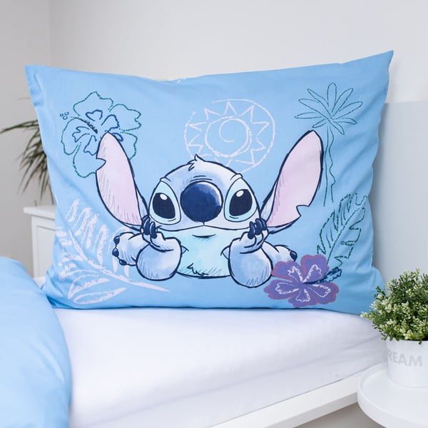 Set copripiumino e federa da bambini blu in cotone per letto singolo 140x200 cm Lilo and Stitch "Wave" – Jerry Fabrics-image-3