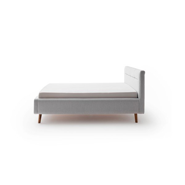 Letto matrimoniale imbottito grigio chiaro con contenitore con rete inclusa 140x200 cm Lotte – Meise Möbel-image-3