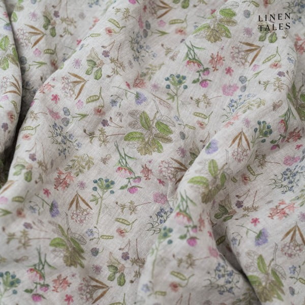 Lenzuolo di lino elasticizzato di colore naturale 180x200 cm Botany 2 - Linen Tales-image-1